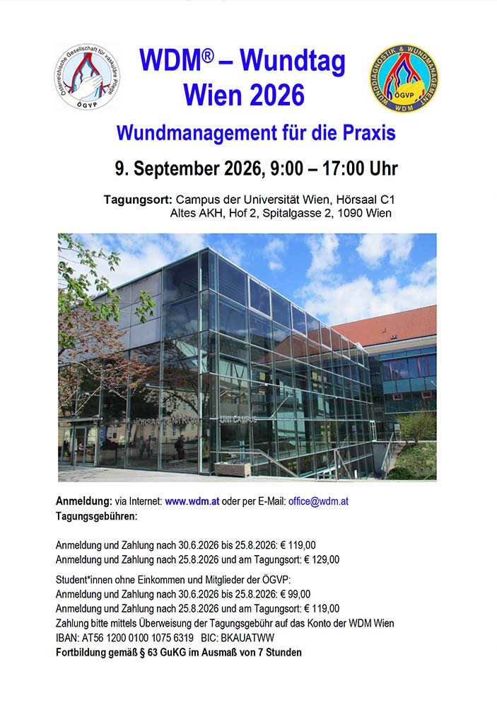 WDM-Wundtag-Wien 9. September 2026 - Wunden Heilen